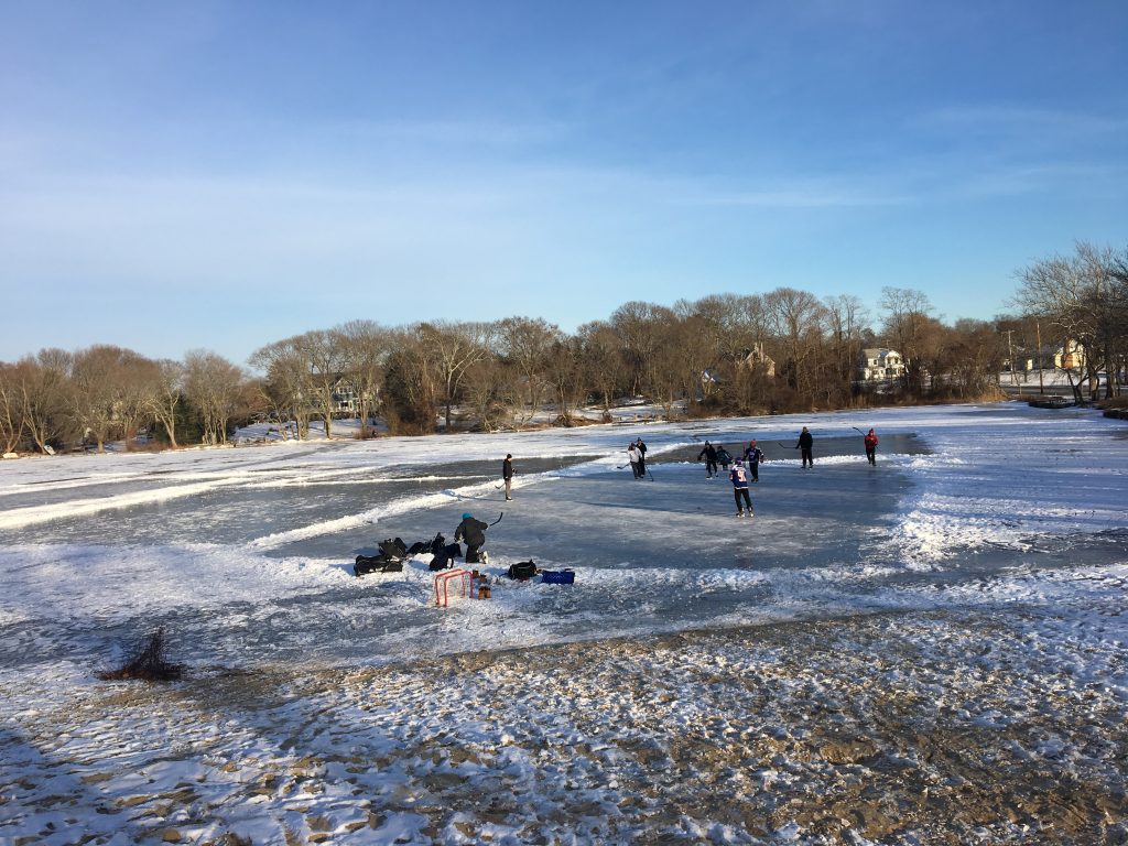 ice hockey on Kaler's Pond